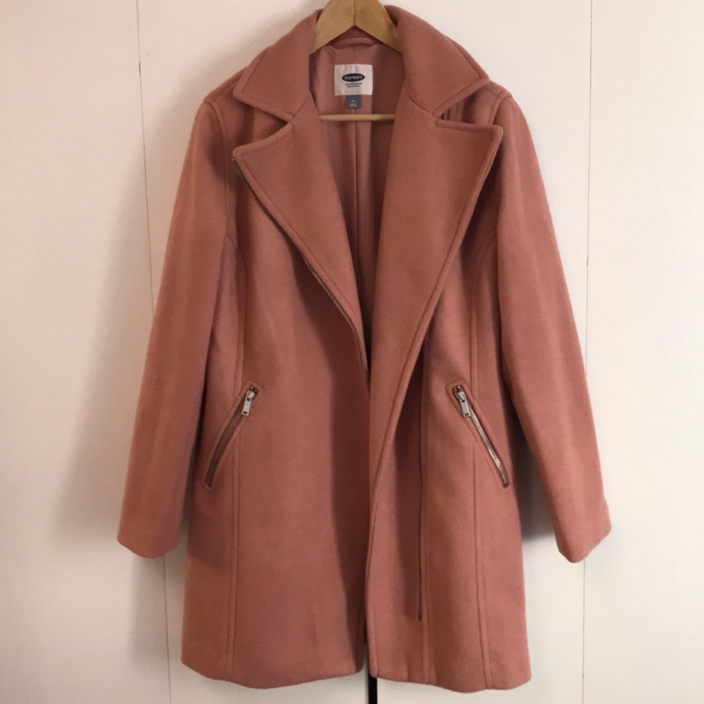 Old Navy Asymmetrical Dusty Rose Coat
